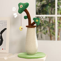 HKM-1142333 Durable Sisal Cat Scratching Pole with Interactive Ball Track and Vertical Design