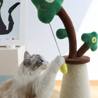 HKM-1142333 Durable Sisal Cat Scratching Pole with Interactive Ball Track and Vertical Design