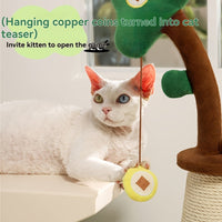 HKM-1142333 Durable Sisal Cat Scratching Pole with Interactive Ball Track and Vertical Design