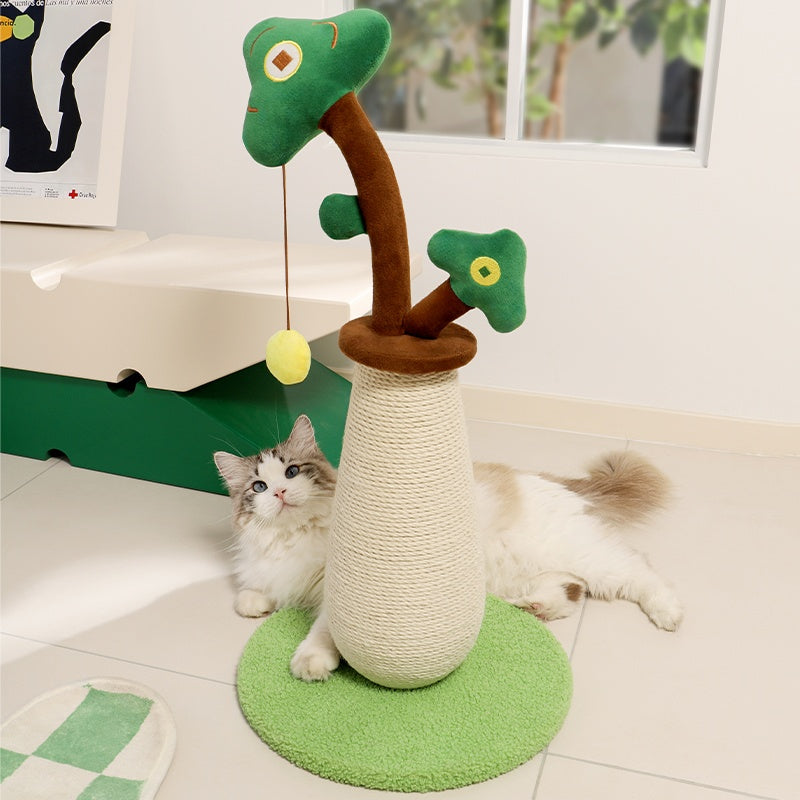 HKM-1142333 Durable Sisal Cat Scratching Pole with Interactive Ball Track and Vertical Design