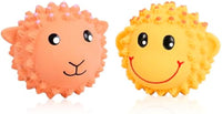 HKM-114259 Interactive Squeaky Dog Toys - Latex Spiky Fetch Balls for Small to Medium Dogs