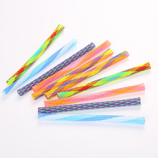 HKM-114387 Interactive Telescopic Cat Spring Toys - Nylon, Random Colors, 10 Pack, 13cm Length