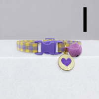 HKM-1144125 Cute Checkered Cat Collar with Bell ¨C Various Colors and Patterns Available