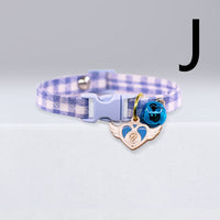 HKM-1144125 Cute Checkered Cat Collar with Bell ¨C Various Colors and Patterns Available