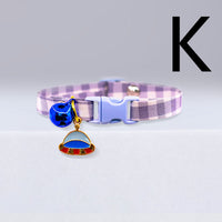 HKM-1144125 Cute Checkered Cat Collar with Bell ¨C Various Colors and Patterns Available