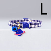 HKM-1144125 Cute Checkered Cat Collar with Bell ¨C Various Colors and Patterns Available