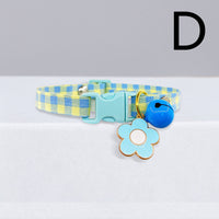 HKM-1144125 Cute Checkered Cat Collar with Bell ¨C Various Colors and Patterns Available