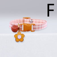 HKM-1144125 Cute Checkered Cat Collar with Bell ¨C Various Colors and Patterns Available