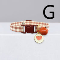 HKM-1144125 Cute Checkered Cat Collar with Bell ¨C Various Colors and Patterns Available