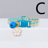 HKM-1144125 Cute Checkered Cat Collar with Bell ¨C Various Colors and Patterns Available