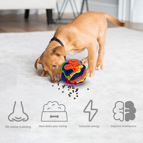 HKM-1144765 Colorful Pet Sniffing Toy Ball for Molar Training – Polar Fleece Puzzle Toy in Various Sizes and Colors