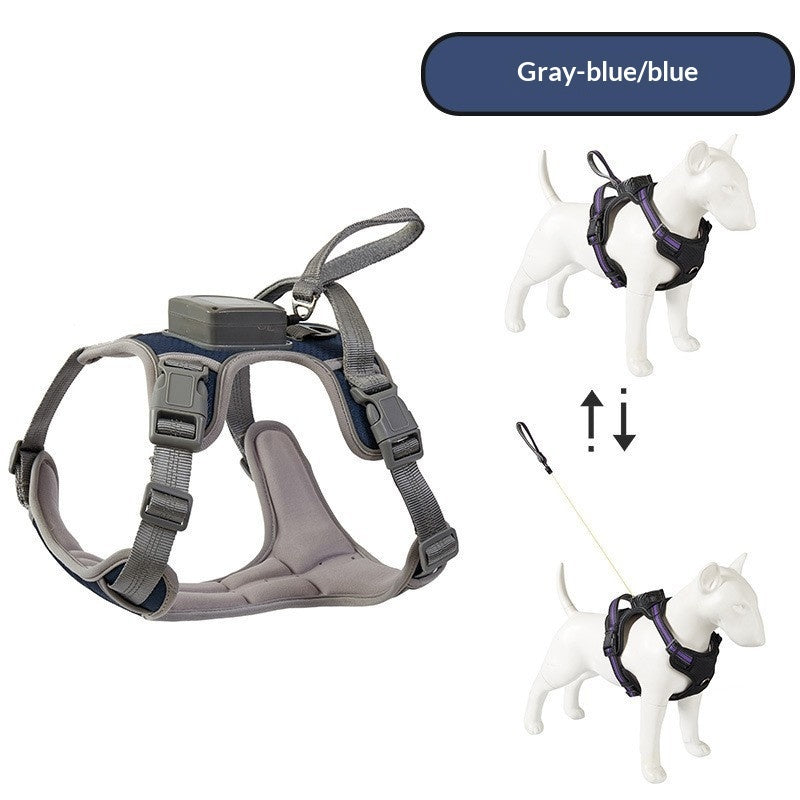 HKM-1145917 Automatic Retractable Lanyard Chest Harness Set for Pets - Multiple Color Options Available