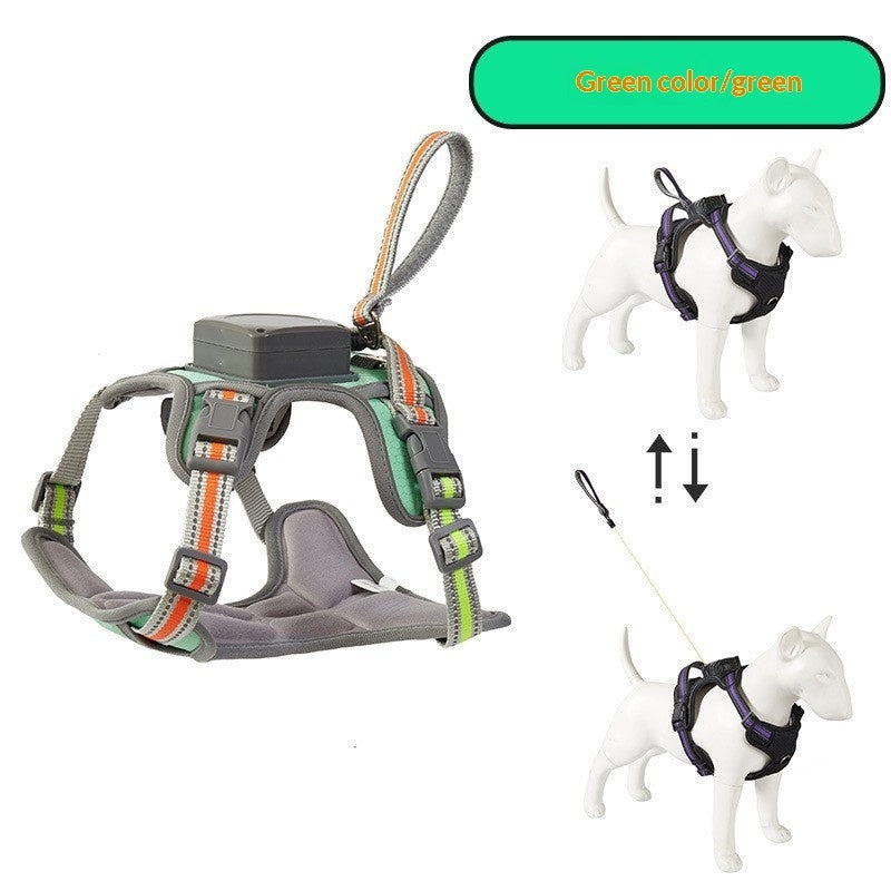 HKM-1145917 Automatic Retractable Lanyard Chest Harness Set for Pets - Multiple Color Options Available
