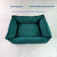 HKM-1146173 Solid Color Casual Non-Slip Dog Mat for All Seasons in Turmeric, Dark Green, and Wine Red