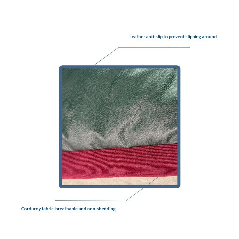 HKM-1146173 Solid Color Casual Non-Slip Dog Mat for All Seasons in Turmeric, Dark Green, and Wine Red