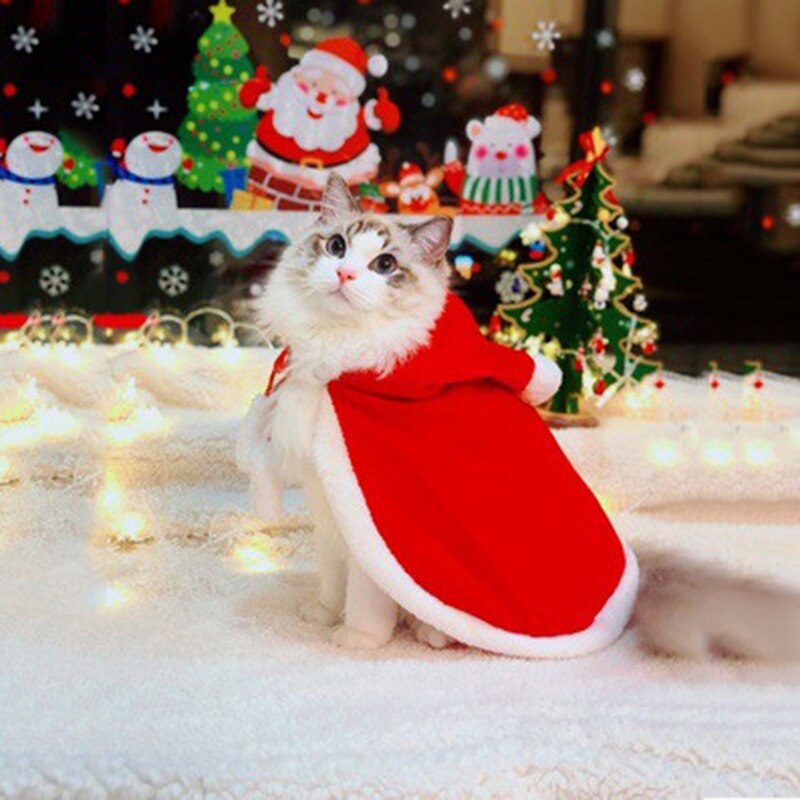 HKM-1146301 Pet Christmas Coat for Cats and Dogs - Festive Cloak Design