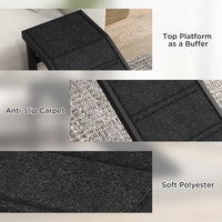 HKM-1147581 Non-Slip Carpet Pet Ramp with Platform for Dogs and Cats, Black 74" x 16" x 25"