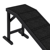 HKM-1147581 Non-Slip Carpet Pet Ramp with Platform for Dogs and Cats, Black 74" x 16" x 25"