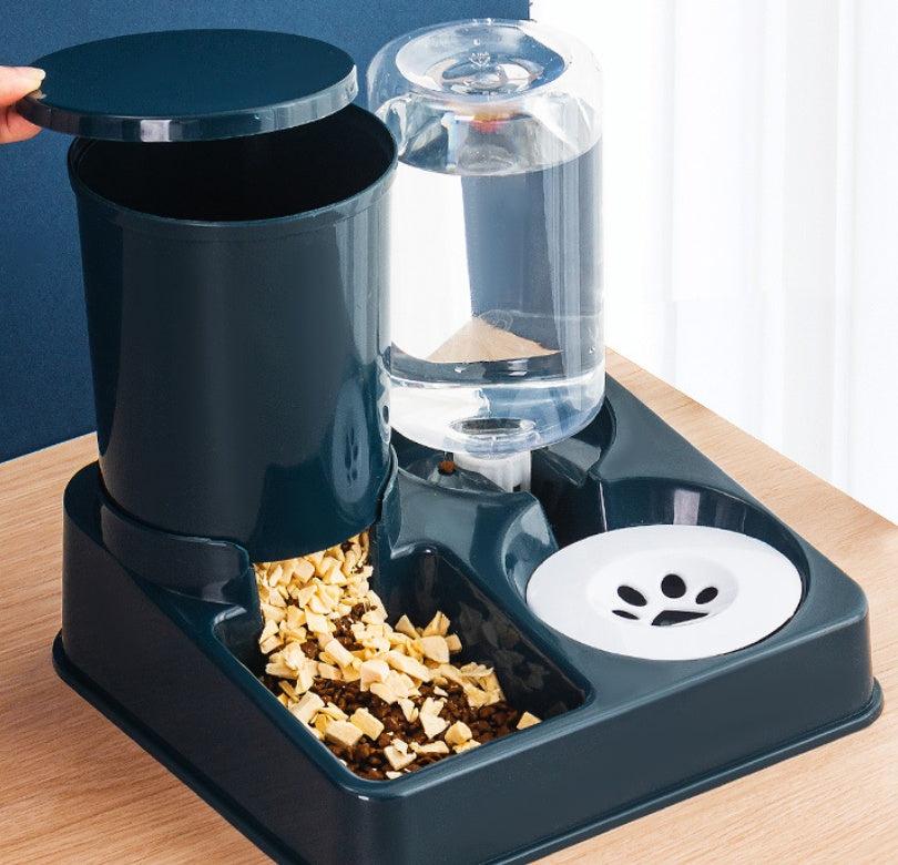 HKM-1148093 Automatic Pet Feeder with Integrated Cat and Dog Bowl for Convenient Feeding