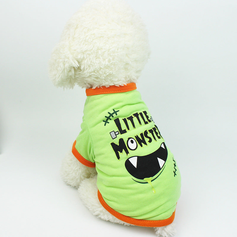 HKM-1148477 Casual Cotton Cartoon Print T-Shirt for Pets in Spring and Summer