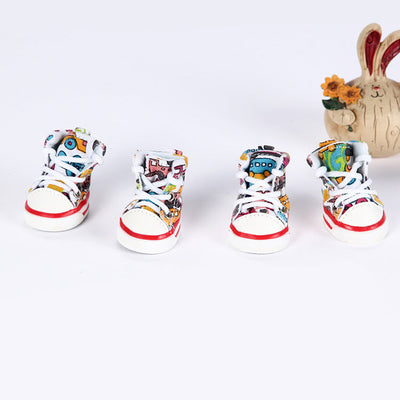 HKM-1148733 Breathable Canvas Dog Sneakers with Soft Rubber Soles for Summer Protection