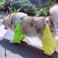 HKM-1149501 Adjustable Cotton Raincoat for Dogs - Four-Legged Waterproof Design in Yellow Green, Sizes S to XL