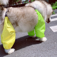 HKM-1149501 Adjustable Cotton Raincoat for Dogs - Four-Legged Waterproof Design in Yellow Green, Sizes S to XL