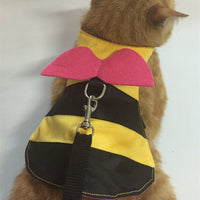 HKM-1151165 Cute Bee Costume for Cats and Rabbits with Adjustable Walking Harness in Multiple Sizes