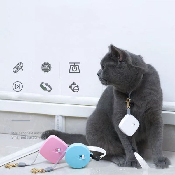 HKM-1151677 Automatic Retractable Leash for Cats and Dogs - Portable Mini Nylon Tow Rope in Multiple Colors