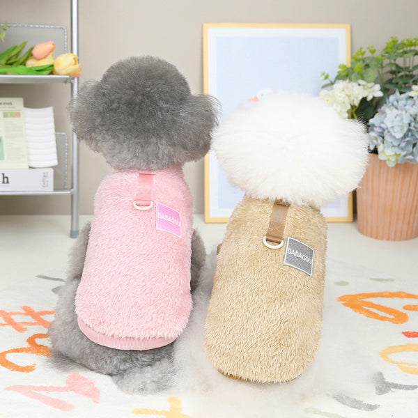 HKM-1152445 Fluffy Coral Fleece Jacket for Pets in Multiple Colors and Sizes