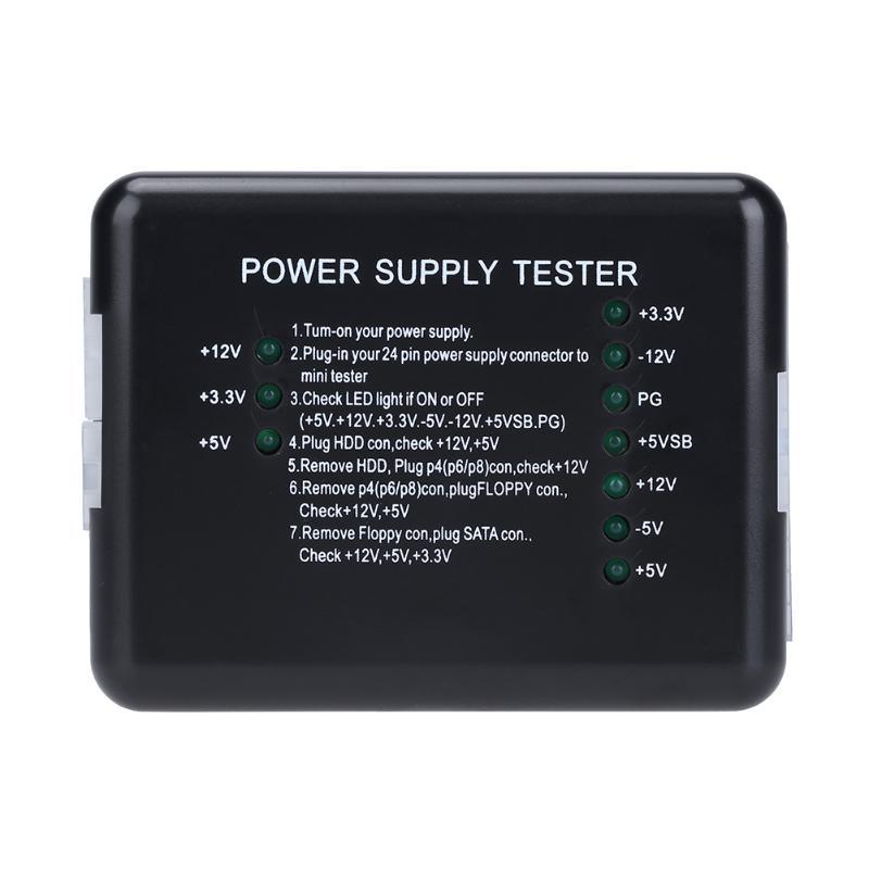 HKM-115411 ATX SATA HDD Power Supply Tester with LED Voltage and PG Display for Accurate Diagnostics