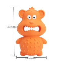 HKM-1155133 Durable Rubber Monkey Chew Toy for Medium and Large Dogs - Interactive Squeaky Toy for Teeth Cleaning