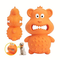 HKM-1155133 Durable Rubber Monkey Chew Toy for Medium and Large Dogs - Interactive Squeaky Toy for Teeth Cleaning