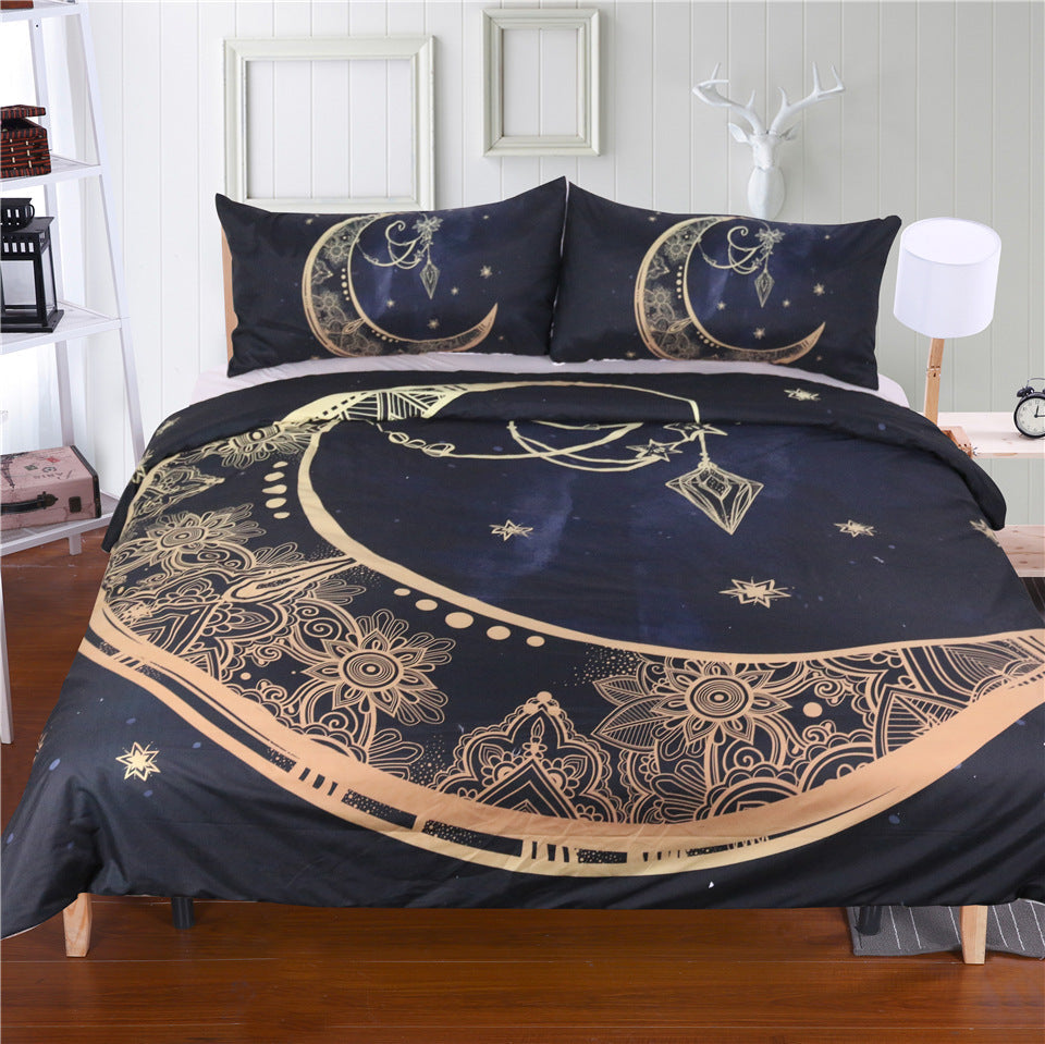 HKM-115539 Customizable Geometric Quilt Cover Set, 3-Piece Bedding Solution in Various Sizes