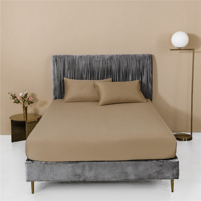 HKM-115539 Luxury White Pure Cotton Single Bed Sheet - 200cm x 230cm, Solid Color Design