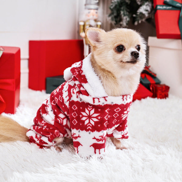 HKM-1156029 Super Soft Coral Fleece Christmas Outfit for Pets - Available in Multiple Sizes and Colors