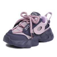 HKM-115603 New Girls Casual Chunky Sports Shoes Children's Thick-Soled Running Sneakers for Spring Students Soft Dad Shoes