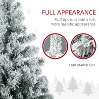 HKM-115667 7.5ft Mini Prelit Snow Flocked Artificial Christmas Tree with 1149 Branches and 550 Warm White Lights