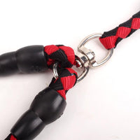 HKM-1157437 Double-Ended Dog Leash with Padded Handles - Heavy-Duty Reflective Nylon Rope, 1.3m for Safe and Comfortable Walks
