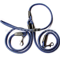 HKM-1157437 Double-Ended Dog Leash with Padded Handles - Heavy-Duty Reflective Nylon Rope, 1.3m for Safe and Comfortable Walks