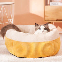 HKM-1157693 Cozy Circular Cat Sofa Bed for Kittens and Puppies - Durable Washable Pet Nest
