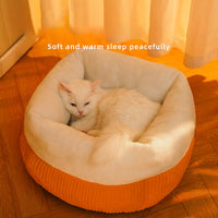 HKM-1157693 Cozy Circular Cat Sofa Bed for Kittens and Puppies - Durable Washable Pet Nest