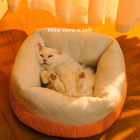 HKM-1157693 Cozy Circular Cat Sofa Bed for Kittens and Puppies - Durable Washable Pet Nest