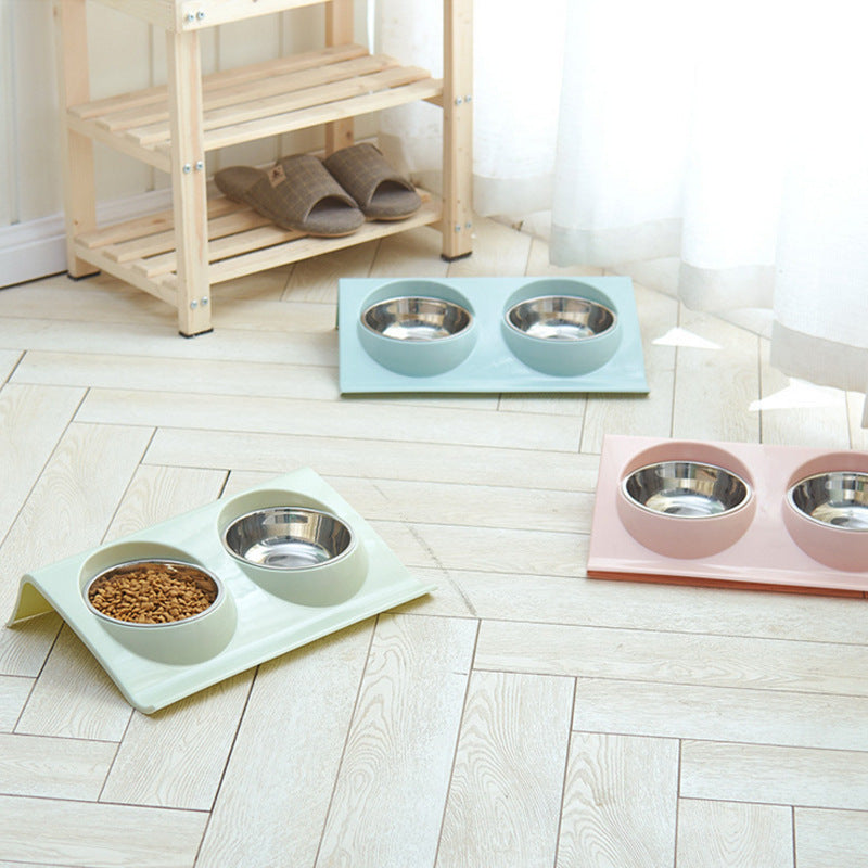 HKM-1157821 Stainless Steel Double Pet Bowl - Safe, Durable and Easy to Clean