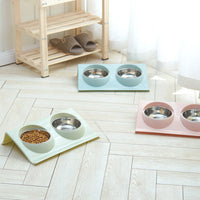 HKM-1157821 Stainless Steel Double Pet Bowl - Safe, Durable and Easy to Clean