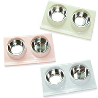 HKM-1157821 Stainless Steel Double Pet Bowl - Safe, Durable and Easy to Clean