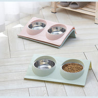 HKM-1157821 Stainless Steel Double Pet Bowl - Safe, Durable and Easy to Clean