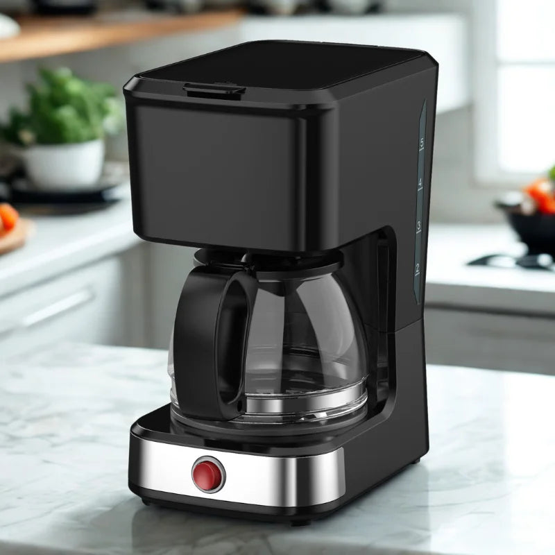 HKM-115795 5-Cup Drip Coffee Maker with Clear Water Level and Non-Stick Warming Plate