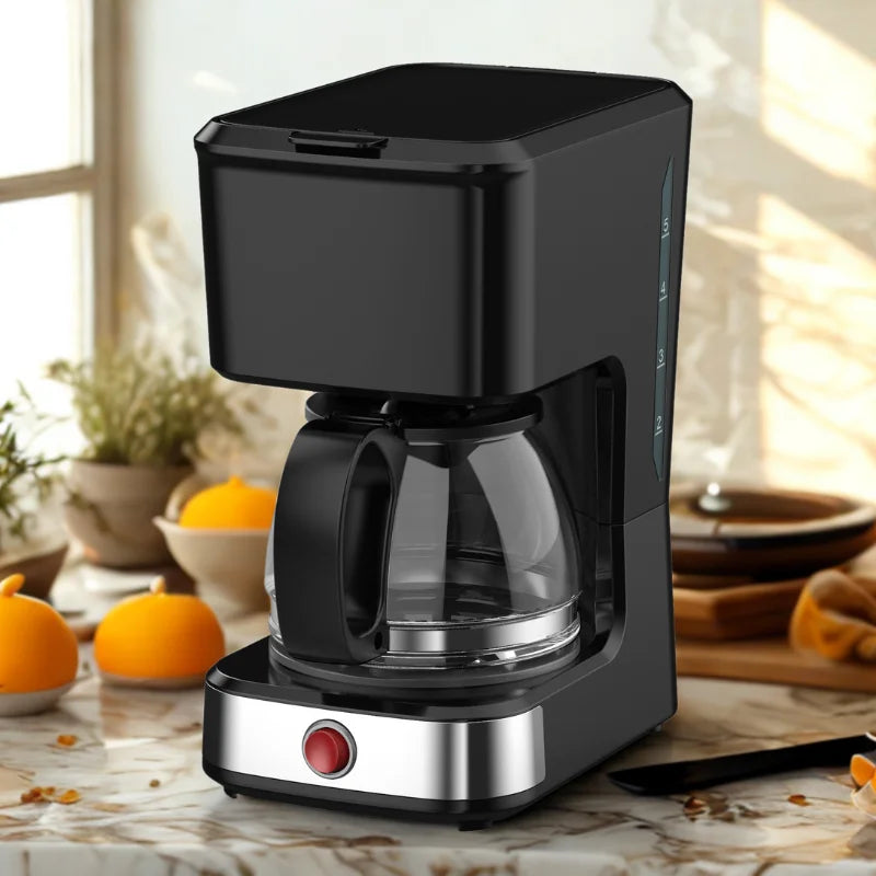 HKM-115795 5-Cup Drip Coffee Maker with Clear Water Level and Non-Stick Warming Plate
