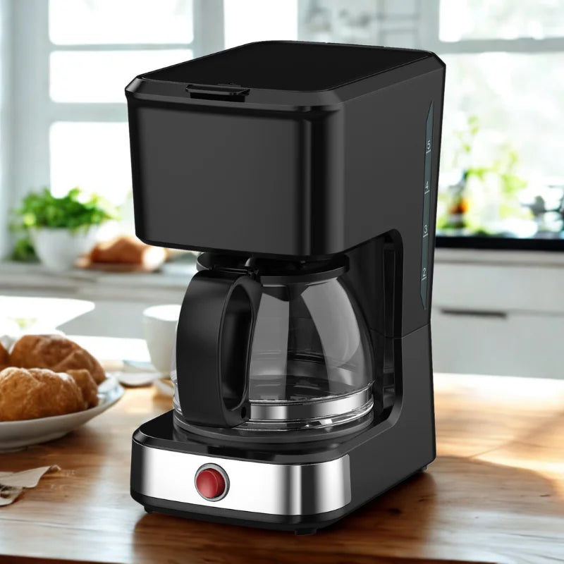 HKM-115795 5-Cup Drip Coffee Maker with Clear Water Level and Non-Stick Warming Plate